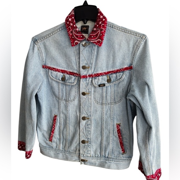 Vintage Lee Rider Denim Jacket Womens Small Custom Western Rodeo Made in the USA - Picture 9 of 14